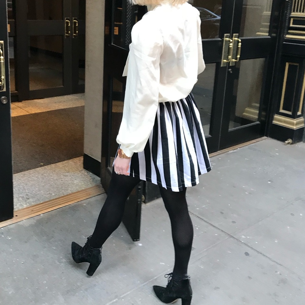 Black and White Striped Skirt PJK PATTERSON J KINCAID